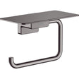 Hansgrohe Toilet Roll Holder Brushed Black Chrome Hansgrohe Addstoris Toilet Roll Holder with Shelf