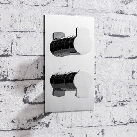 Crosswater Concealed Shower Valve Crosswater Wisp 1 Outlet, 2 Handle Concealed Thermostatic Shower Valve in Chrome
