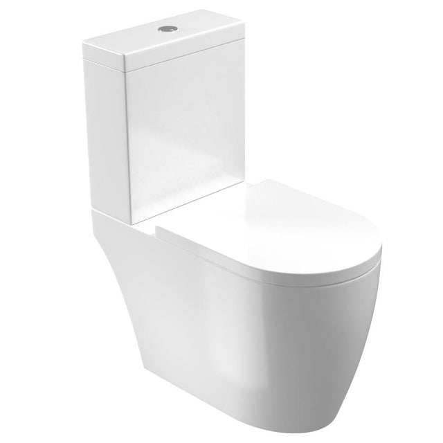 Saneux Close Coupled Toilet Saneux Uni Close Coupled Open Back Rimless Toilet with Soft Close Seat
