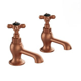 Vado Pillar Basin Tap Brushed Bronze/Black Booth & Co. Axbridge Crosshead Basin Pillar Taps (Pair)
