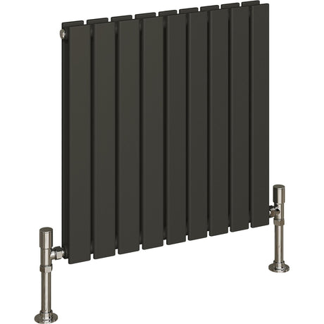 Aquarius Bathrooms Panel Radiator 600 x630mm / Anthracite Aquarius Flat Double Horizontal Panel Radiator