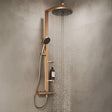 Ideal Standard Exposed Shower Set Brushed Bronze Ideal Standard Ceratherm ALU+ Exposed Shower Valve Set with Fixed Riser, Showerhead, Handset and Shelves