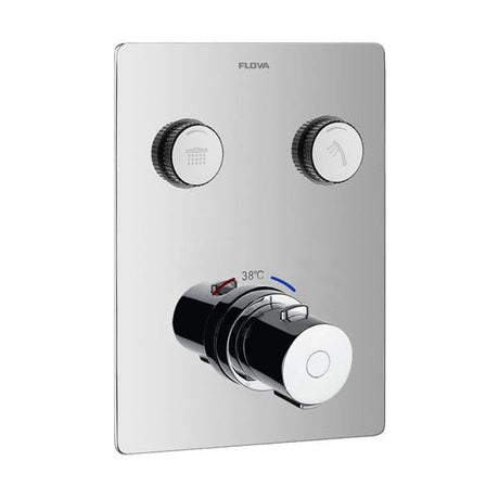 Flova Concealed Shower Valve Flova Annecy 2 Outlet GoClick Finishing Set in Diamond Chrome