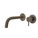 JTP Wall Mounted Basin Tap Brushed Bronze JTP VOS Single Lever Wall Mounted Basin Mixer Tap with 200mm Slim Spout