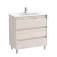 Roca Floor Standing Vanity Unit Nordic Ash Roca Tenet 800mm Floor Standing Three Drawer Vanity Unit with Basin