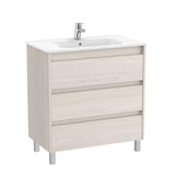 Roca Floor Standing Vanity Unit Nordic Ash Roca Tenet 800mm Floor Standing Three Drawer Vanity Unit with Basin