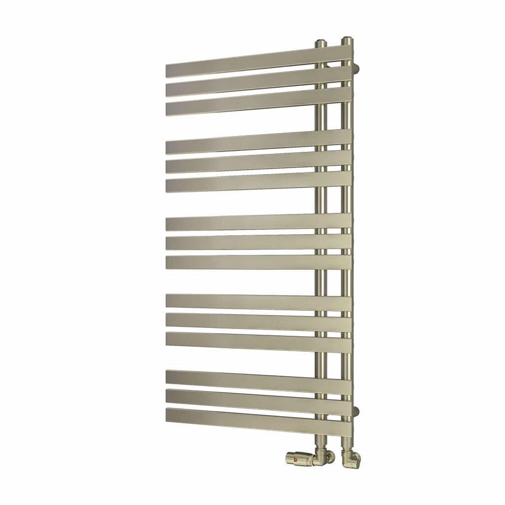 Eastbrook Designer Towel Radiator 1200 x 600mm / Electric Only Eastbrook Leonardo Straight Vertical Heated Towel Rail in Brushed Brass