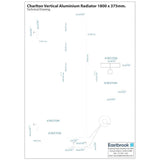 Eastbrook Charlton Vertical Aluminium Designer Radiator in Matt White