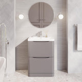 Aquarius Bathrooms Floor Standing Vanity Unit Aquarius Seren 600mm Floor Standing Two Drawer Vanity Unit with Basin