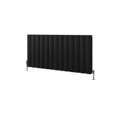 Eastbrook Panel Radiator Eastbrook Guardia Straight Horizontal Aluminium in Matt Black