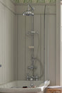 Heritage Shower Set Heritage Trinity Exposed Thermostatic Shower Valve with Shower Head and Fixed Riser Rail Set in Chrome