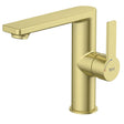 Roca Mono Basin Tap Brushed Brass Roca Targa Basin Mixer with Lateral Handle and Cold Start