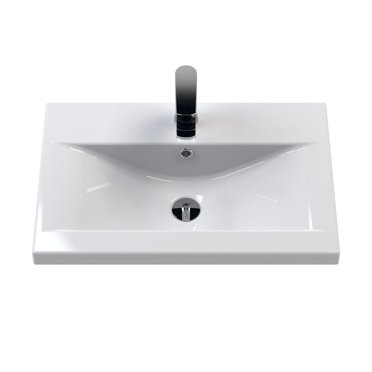 Aquarius Bathrooms Wall Mounted Vanity Unit Aquarius Brisbane 600mm Wall Hung 1 Drawer Vanity Unit with 1 Tap Hole Mid Edge Basin