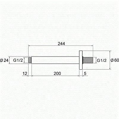 Imex Fixed Shower Arm Imex 200mm Round Ceiling Mounted Shower Arm