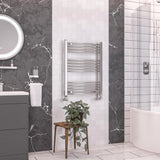 Eastbrook Wendover Curved Vertical Heated Towel Rail in Chrome
