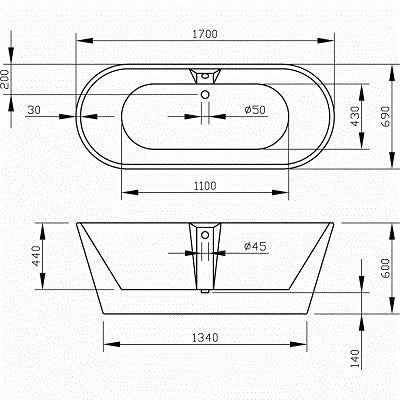 Imex Essence Double Ended Freestanding Bath