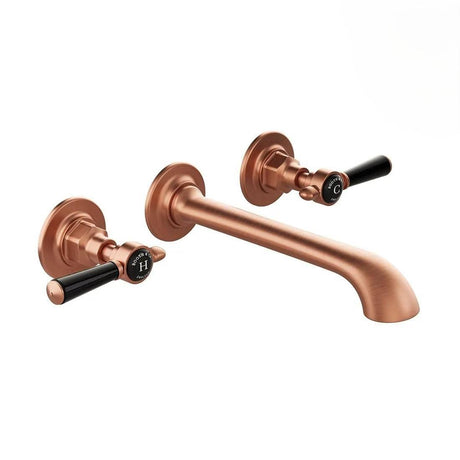 Vado Wall Mounted Basin Tap Brushed Bronze/Black Booth & Co. Axbridge Wall Mounted  Basin Mixer Tap with Lever Handles