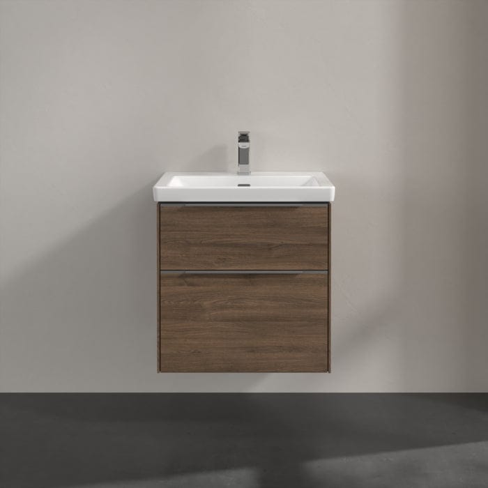 Villeroy & Boch Wall Mounted Vanity Unit Villeroy & Boch Subway 3.0 Wall Hung 600mm Two Drawer Vanity Unit with Basin