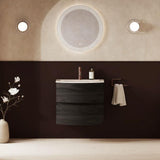 Crosswater Wall Mounted Vanity Unit 600mmm / Grey Ash / Ice White Basin - 1 Tap Hole Crosswater Svelte Wall Hung Vanity Unit with Basin