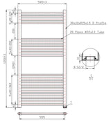 Aquarius Bathrooms Ladder Rail Aquarius Noir Central Heating Towel Rail in Matt Black