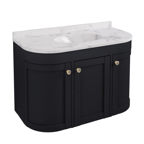 Eastbrook Wall Mounted Vanity Unit Matt Anthracite / White Quartz Eastbrook Hardwick Traditional 900mm Wall Hung Vanity Unit with Basin