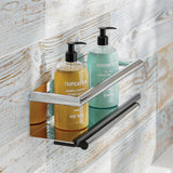 hib. Shelf Chrome hib. Shower Shelf with Grab Bar and Magnetic Squeege