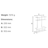 Smedbo Basket Smedbo Sideline Two Tier Wall Mounted Shower Basket