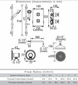 Heritage Shower Set Heritage Trinity Concealed Thermostatic Shower Valve with Fixed Head and Flexible Riser Set in Chrome