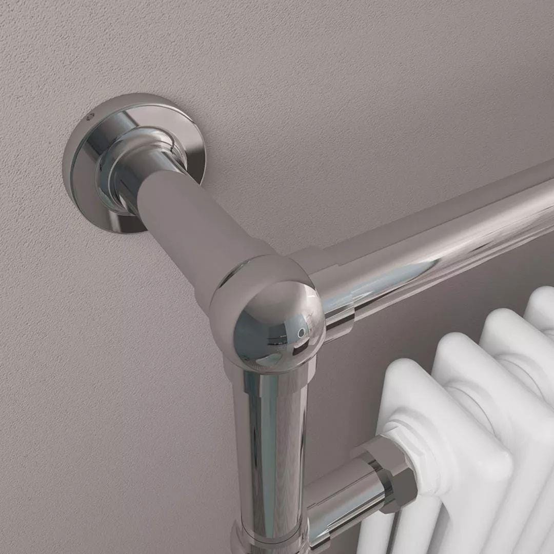 Eastbrook Inset Radiator Eastbrook Avon Straight Vertical Traditional Radiator - 960 x 500mm in Chrome/White