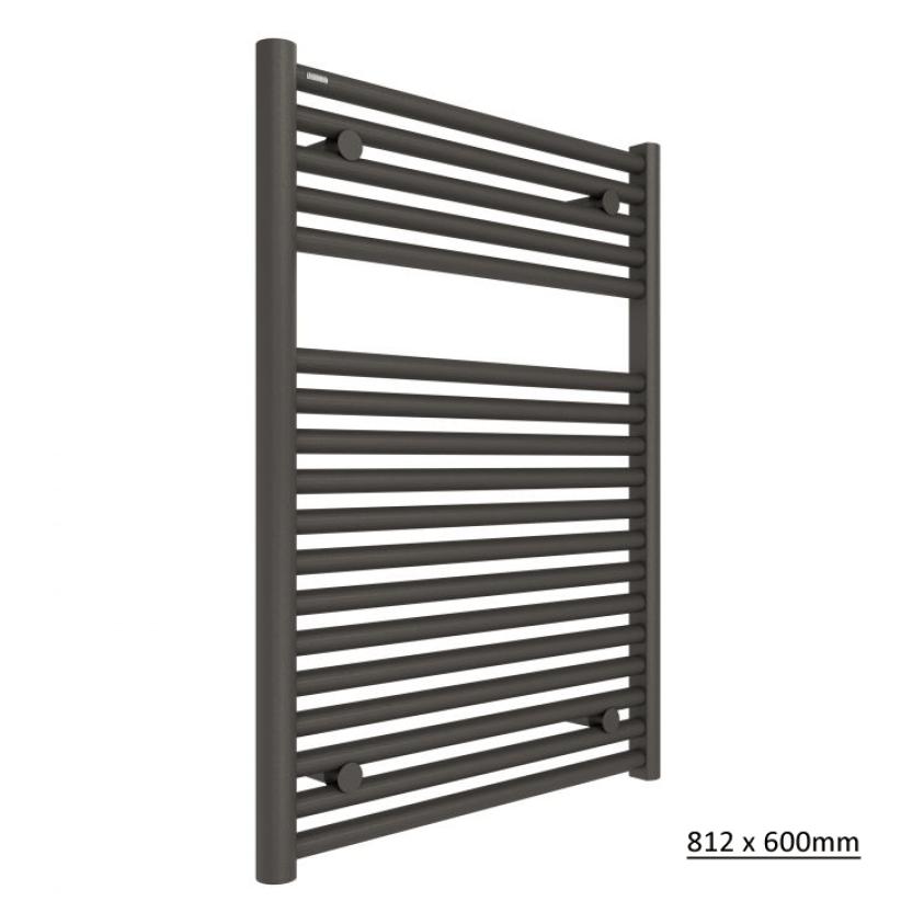Tissino Ladder Rails 812 x 600 / Central Heating Tissino Hugo2 Designer Towel Radiator in Arabica