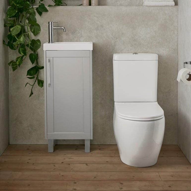 Heritage Cloakroom Unit Heritage Lynton 400mm Floor Standing Cloakroom Vanity Unit with Basin, Waste and Handle Bundle