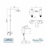 Aquarius Bathrooms Exposed Shower Set Aquarius Hydro Complete Shower Brassware Pack with Basin Mixer, Bath Mixer & Round Exposed Shower