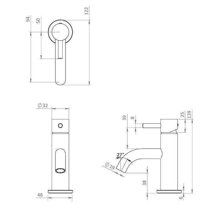 Crosswater Mono Basin Tap Crosswater MPRO Mini Basin Mixer Tap in Chrome