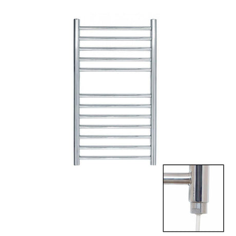 JIS Ladder Rail 700 x 400mm / Polished Chrome / Electric Only JIS Sussex Ouse Vertical Stainless Steel Heated Towel Rail