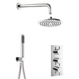 Crosswater Concealed Shower Set Chrome / 300mm Shower Head Crosswater MPRO 2 Outlet 3 Handle Thermostatic Shower Valve with Kit