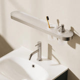 Crosswater Shelf Brushed Nickel Crosswater Velo Shelf, Soap Dispenser and Tumbler Holder