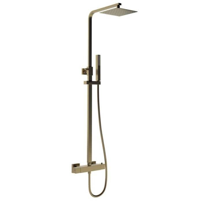 Aquarius Shower Set Aquarius Zanelli Square Exposed Valve Adjustable Shower Set in Brushed Bronze