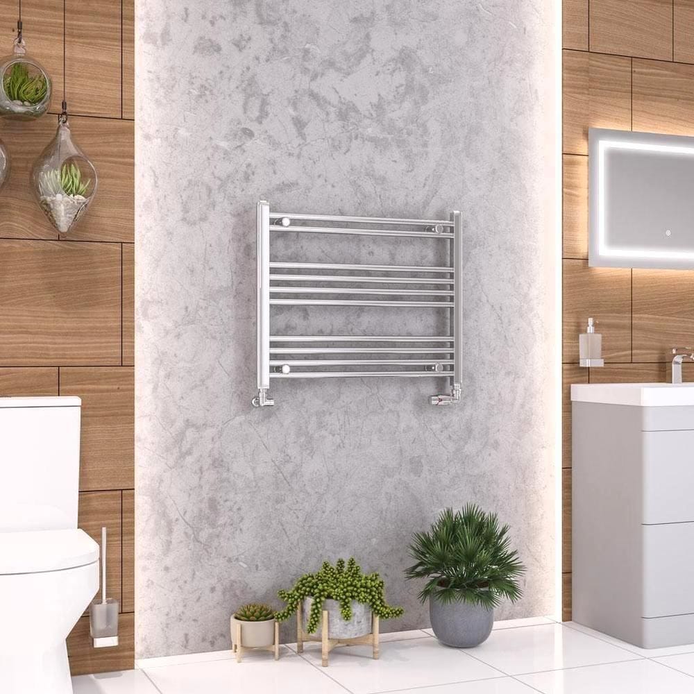 Eastbrook Ladder Rail Eastbrook Wendover Straight Horizontal Heated Towel Rail - 600mm x 750 - Chrome - Electric Only