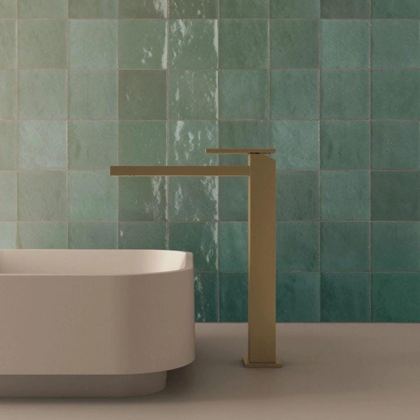 Clearwater Tall Basin Tap Brushed Brass Clearwater Myron Tall Mono Basin Mixer Tap