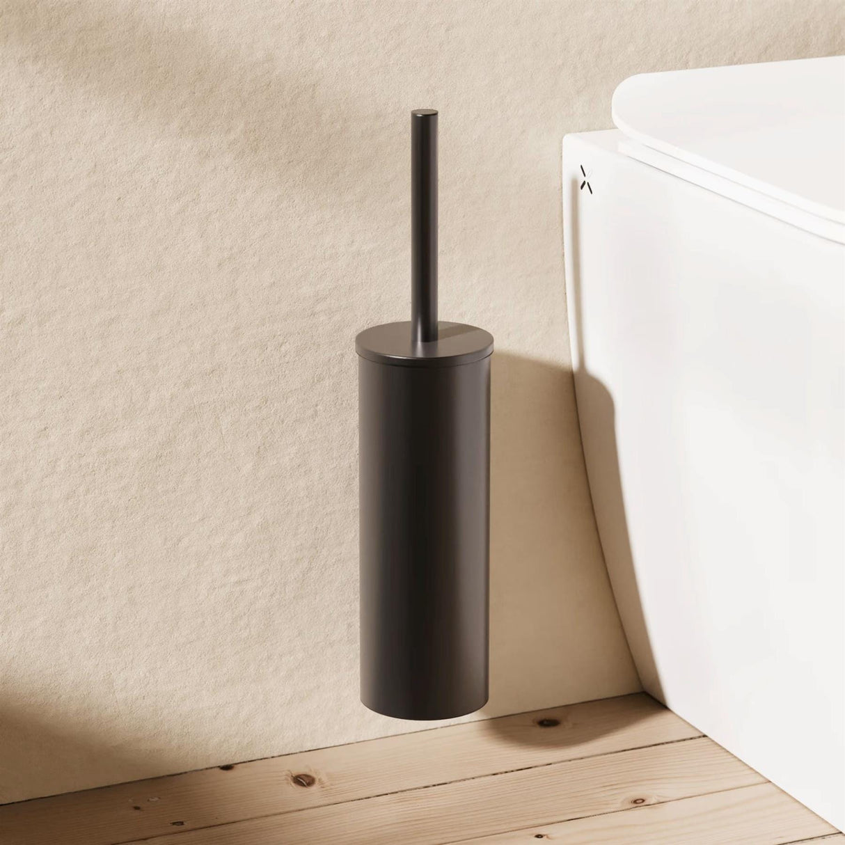 Crosswater Toilet Brush Holder Matt Black Crosswater MPRO Wall Mounted Toilet Brush Set