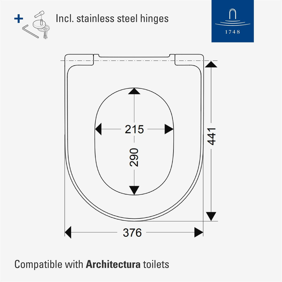 Villeroy & Boch Toilet Seat Villeroy & Boch Architectura Standard Seat in White Alpin
