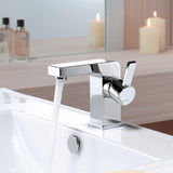 Flova Mono Basin Tap Flova Str8 Mini Basin Mixer Tap with Clicker Waste in Diamond Chrome