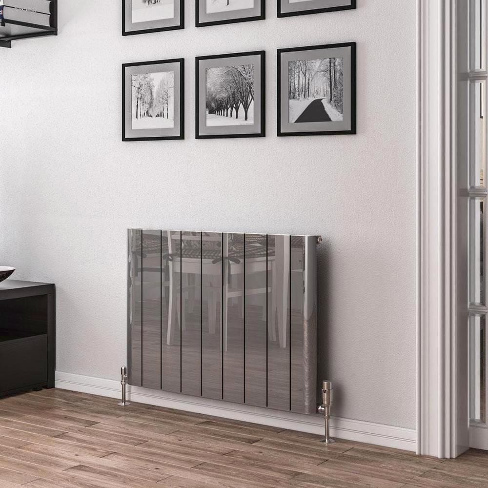Eastbrook Panel Radiator 600 x 850 / Dual Fuel Eastbrook Peretti Straight Horizontal Aluminum Radiator in Polished Aluminum