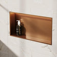 Crosswater Shower Niche Brushed Bronze Crosswater Rectangular Shower Niche with LED - 610 x 305 x 80mm for Stud Walls