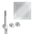 UK Bathroom Store Concealed Shower Set Chrome Crosswater Module Plus Shower Set 6 - 2 Outlet with Tranquil Recessed Shower Head and Pencil Handset