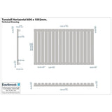 Eastbrook Panel Radiator Eastbrook Tunstall Straight Horizontal Designer Radiator in Matt White