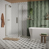 Crosswater Hinged Shower Door Brushed Stainless Steel / 2000 x 900 Crosswater Asura 8mm Hinged Shower Door Side Panel