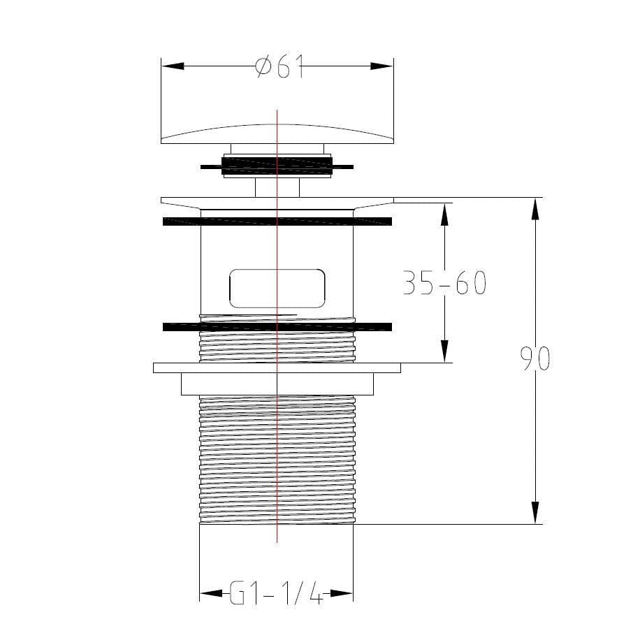 Imex Basin Waste Imex Basin Solid Brass Slotted Clicker Waste