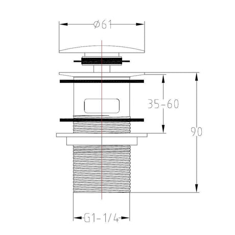 Imex Basin Waste Imex Basin Solid Brass Slotted Clicker Waste