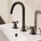 Crosswater 3 Tap Hole Basin Set Matt Black Crosswater MPRO Crosshead 3 Hole Basin Mixer Tap